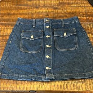 LOFT Dark Blue Denim Mini Skirt